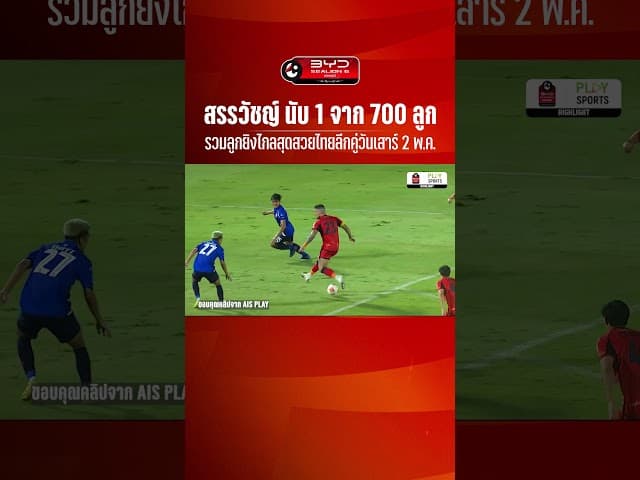 สรรวัชญ์ นับ 1 จาก 700 ลูก รวมลูกยิงไกลสุดสวยไทยลีกคู่วันเสาร์ 2 พ.ค.