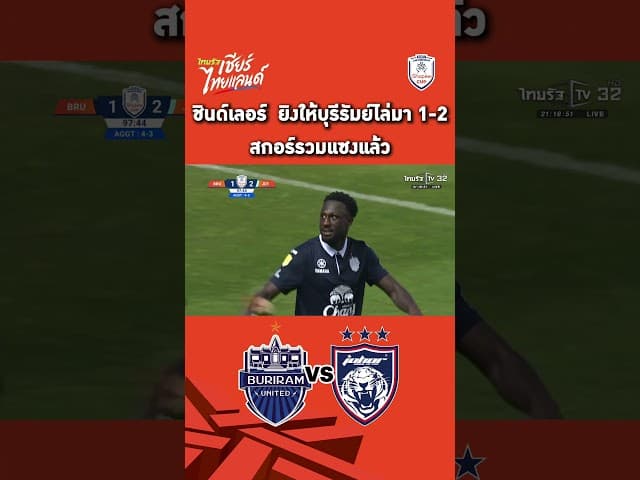 ชินด์เลอร์  ยิงให้บุรีรัมย์ไล่มา 1-2 สกอร์รวมแซงแล้ว