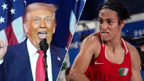  "โดนัลด์ ทรัมป์" ทำท่าเย้ยนักกีฬาข้ามเพศ หยัน "เคลิฟ" แชมป์มวยโอลิมปิก 2024 ไม่ใช่ผู้หญิง (คลิป)
