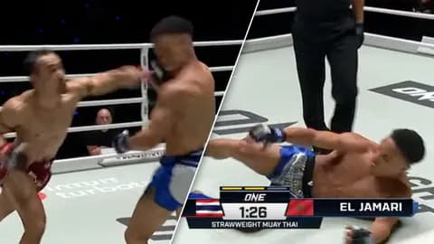 "นักมวยไทย วัย 42 ปี" โดนเบ่งกล้ามใส่ ก่อนจัดหนัก ต่อยหน้า-เตะก้านคอ ชนะน็อก ยก 2 (คลิป)