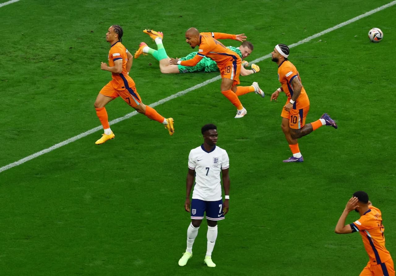 ประมวลภาพ "อังกฤษ"  แซงชนะ "เนเธอร์แลนด์" ทะลุเข้าชิงฯ ยูโร 2024